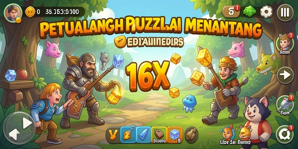 Tampilan gameplay menarik dari 116X menunjukkan berbagai teka-teki menantang.