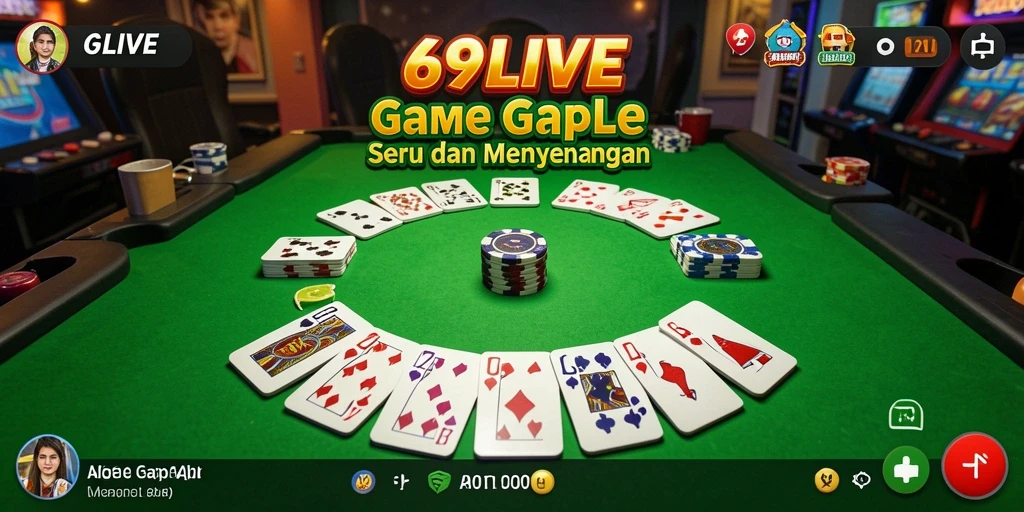 Screenshot gameplay 69LIVE menampilkan suasana permainan Gaple yang seru.