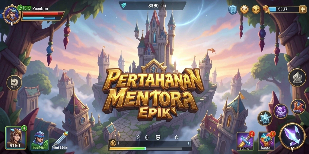 Tangkapan layar utama gameplay Tower Defense 8180 yang seru dan menantang.
