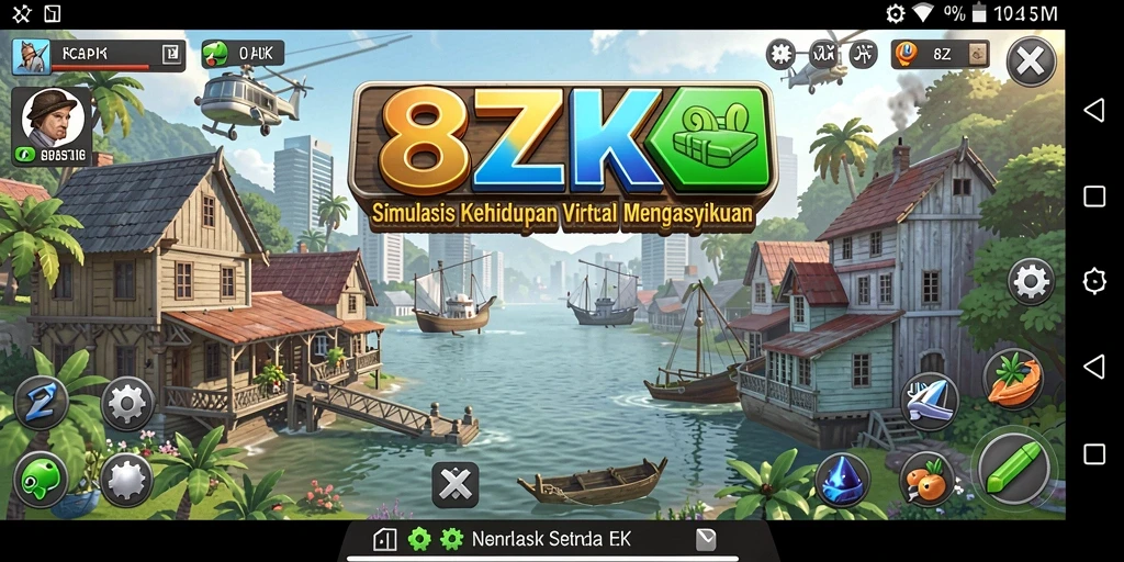 Tampilan gameplay 8ZK yang menarik dengan karakter dan lingkungan yang hidup.