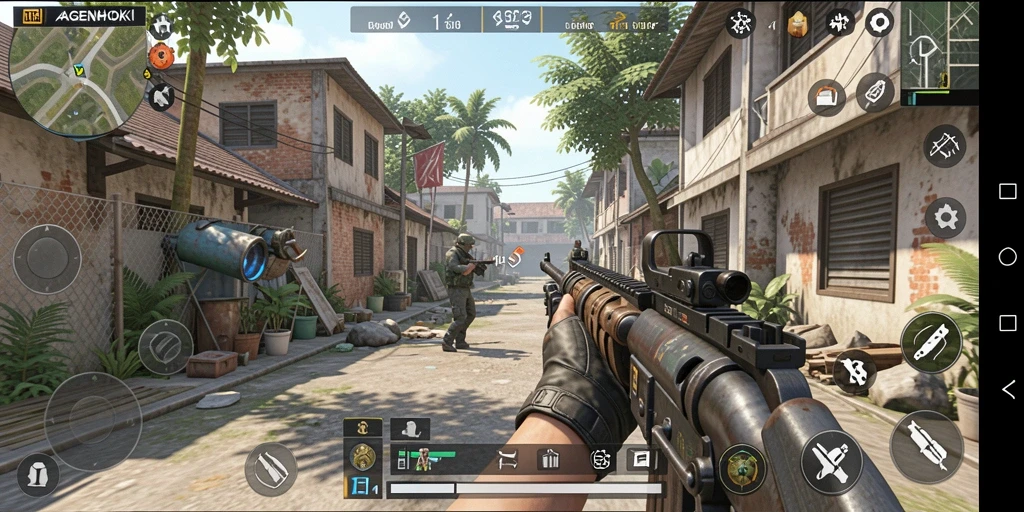 Screenshot gameplay AGENHOKI yang menunjukkan aksi seru dan grafis menawan.