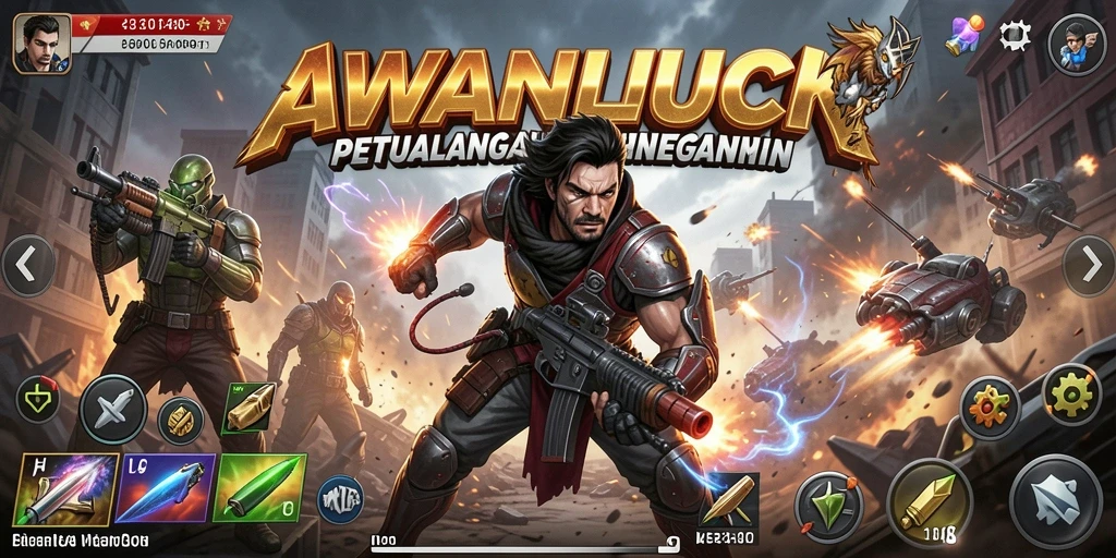 Tangkapan layar AWANLUCK menampilkan aksi pertarungan yang intens dan grafis yang memukau.