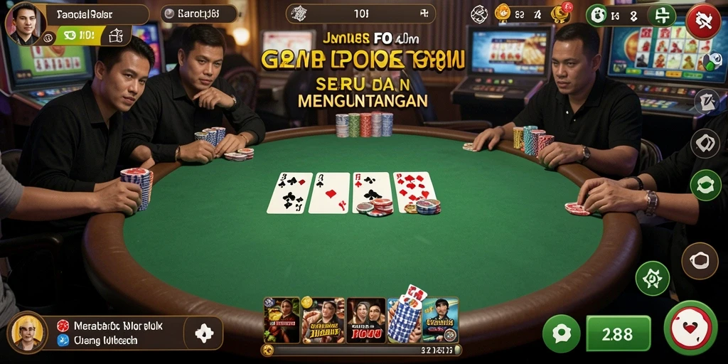 Tampilan gameplay FO8 yang menegangkan saat bermain Poker.