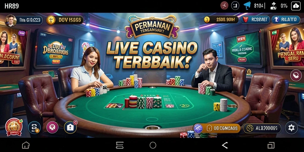 Tampilan gameplay menegangkan di aplikasi Live Casino HR89.