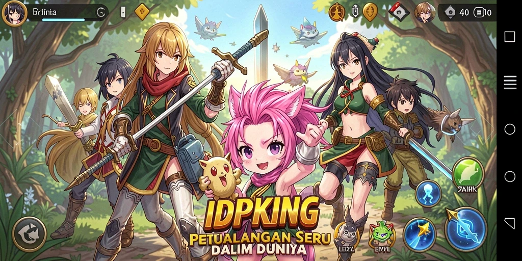 Screenshot utama IDPKING menampilkan aksi seru dalam dunia anime.