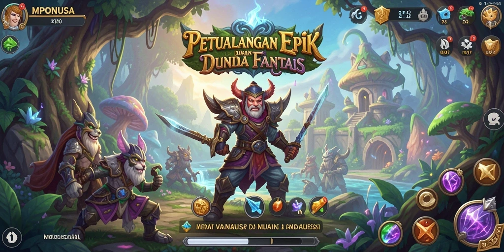 Screenshot MPONUSA menampilkan momen pertarungan seru dengan efek sihir yang fantastis.