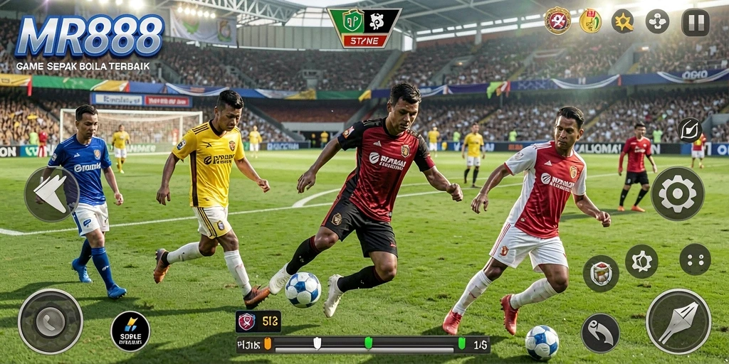 Menampilkan aksi gameplay sepak bola yang mendebarkan di MR888.