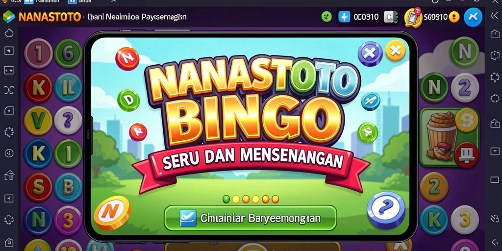 Screenshot NANASTOTO menunjukkan gameplay Bingo yang seru dan interaktif.