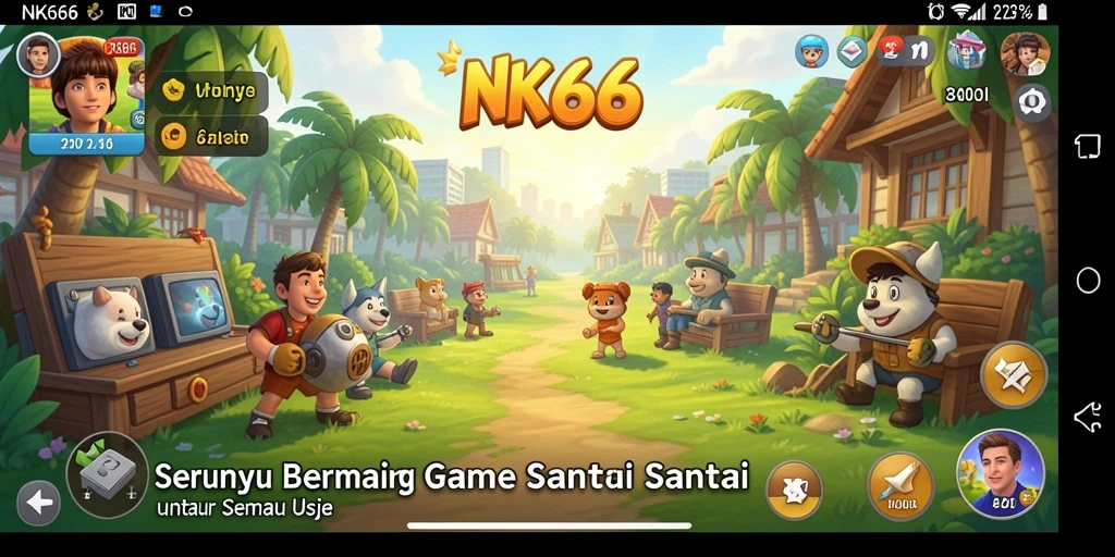 Tampilan gameplay NK666 yang menyenangkan dan menggembirakan.