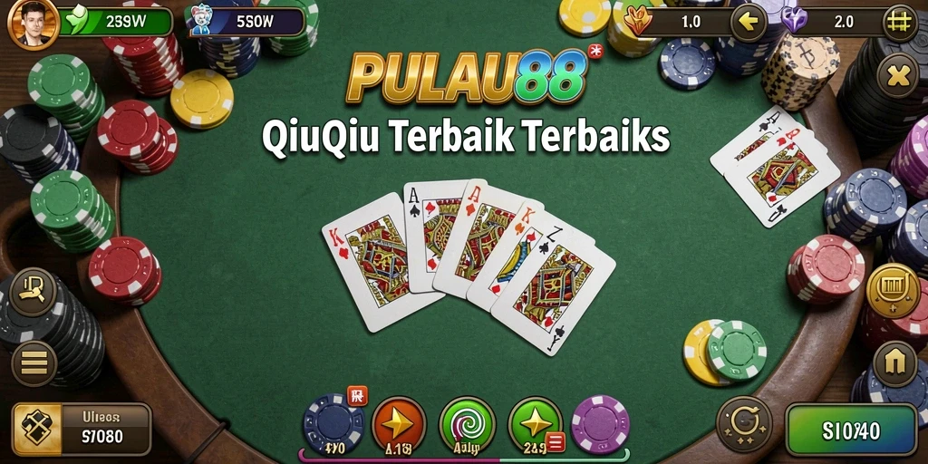 Screenshot PULAU88 menunjukkan gameplay QiuQiu yang mengasyikkan.