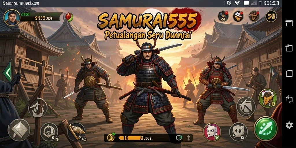 Tampilan luar biasa dari gameplay dalam SAMURAI555 yang menegangkan.