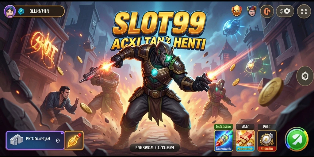 Tangkapan layar utama SLOT99 menampilkan aksi seru dalam gameplay yang intens.
