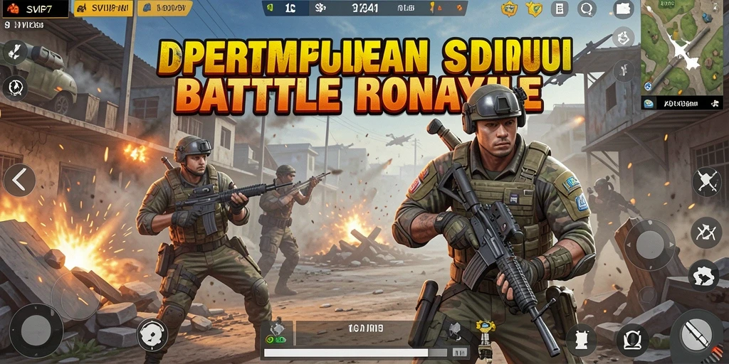 Screenshot gameplay SVIP7 menampilkan aksi pertempuran Battle Royale yang intens.