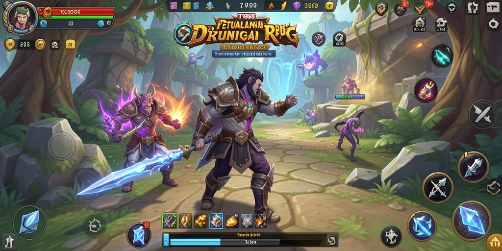 Tampilan gameplay menakjubkan dari TV888, memperlihatkan pertarungan seru dalam RPG.
