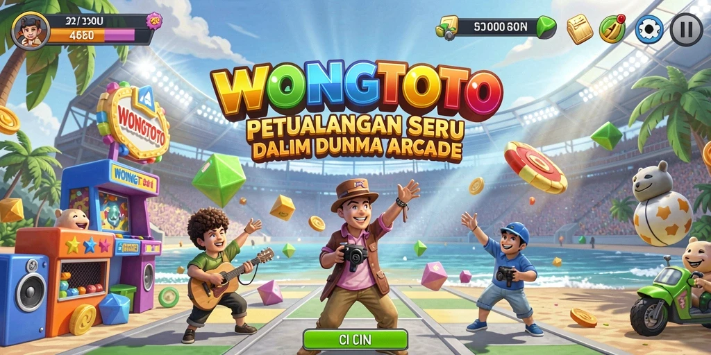 Screenshot WONGTOTO menampilkan gameplay seru di arena Arcade.