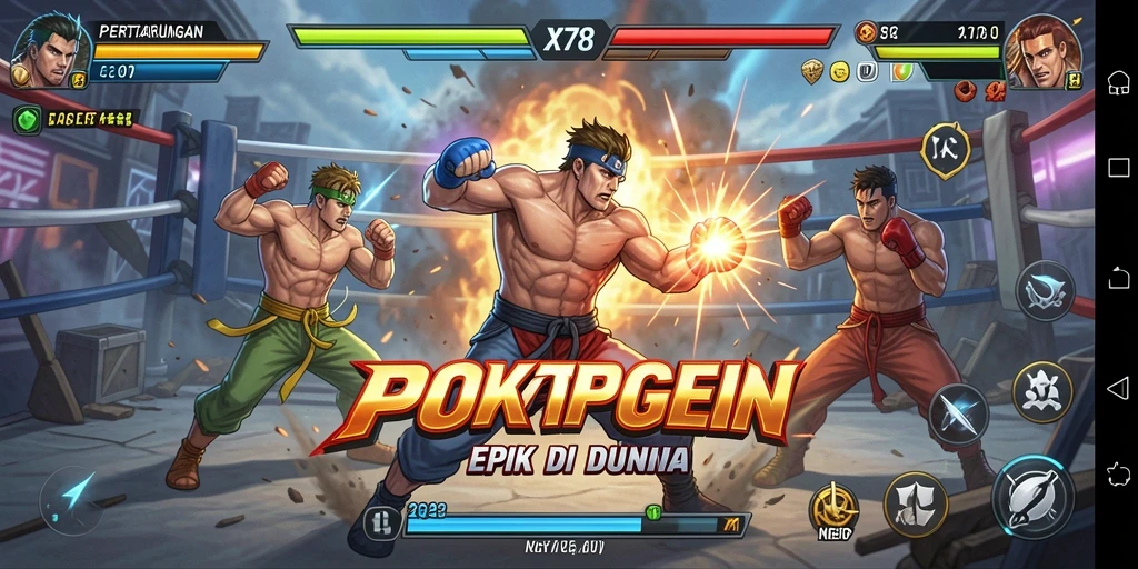 Pertarungan seru dan intens dalam X78 di arena Fighting.